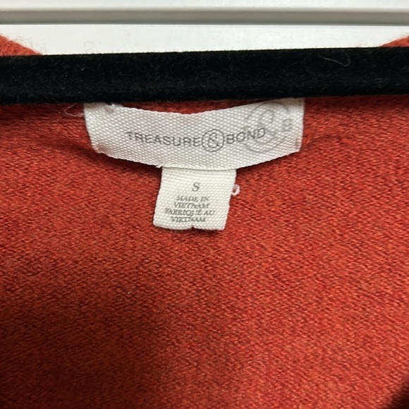 Treasure & Bond V Neck Sweater - Orange - Size S - Picture 4 of 5